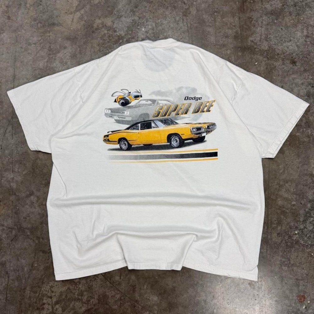 Vintage 90s Mopar Muscle Super Bee Graphic Tee White Lee Made in USA XXL